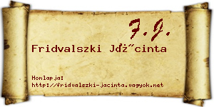 Fridvalszki Jácinta névjegykártya
